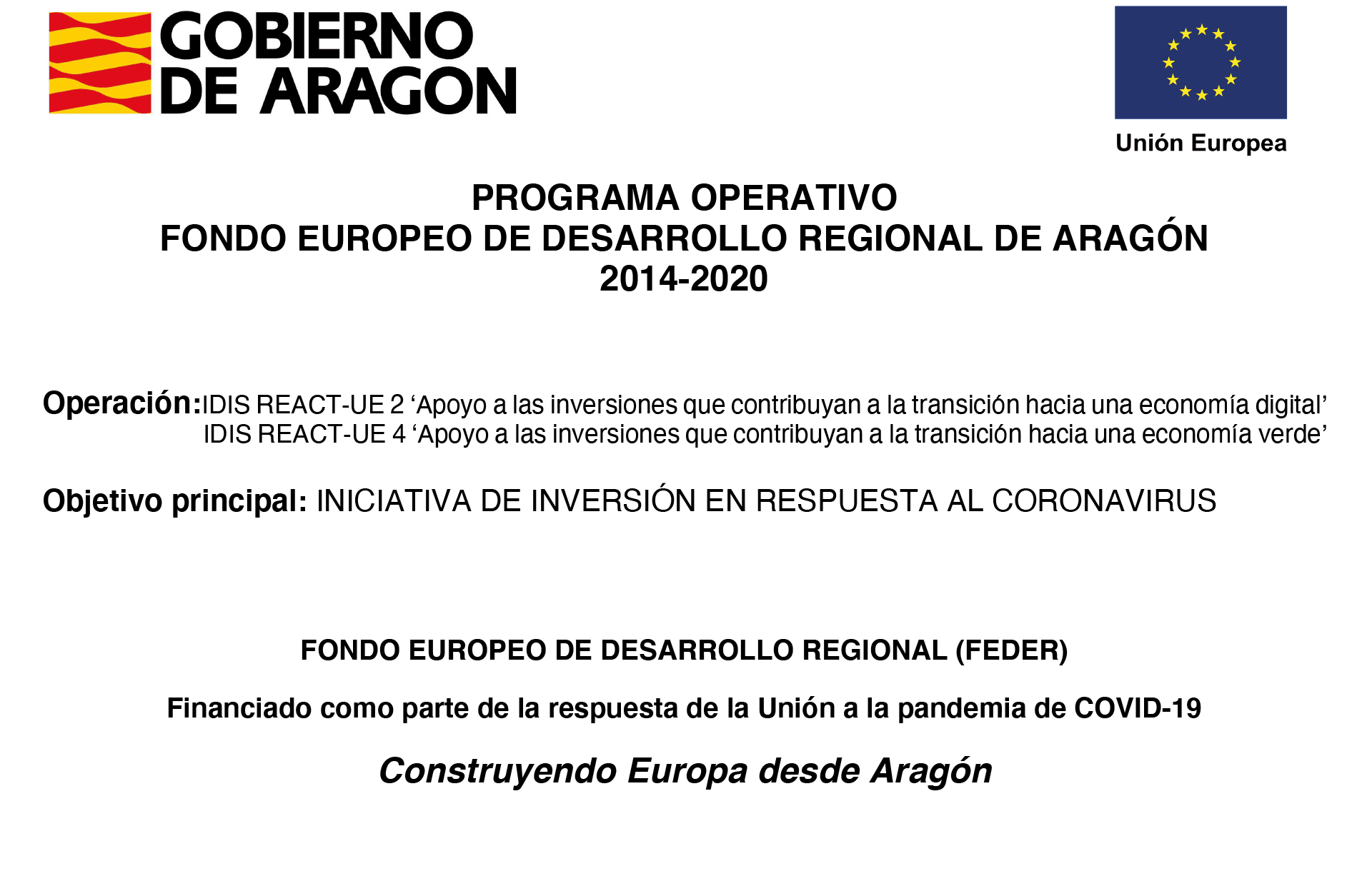 Programa FEDER Aragón 2014-2020